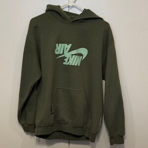 Travis Scott x Jordan crossover collab Alphabet Print NIKE AIR Green Hoodie SM